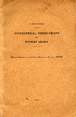 Geographical observations in western arabia