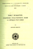 SIBLI SUMAYYIL
une pensee evolutionniste arabe a l'epoque d'an-nahda