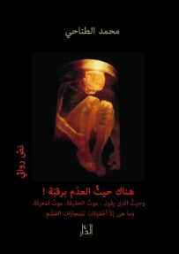 غلاف كتاب هناك حيثُ العدَم برقبَة ! وحيثُ الذى يقول : موتُ الحقيقة . موتُ المعرفَة . وما هى إلاَّ أحْفولات للمَجازات الغشْم .  نصّ روائى