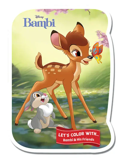 غلاف كتاب Let's Color With… Bambi and his friends